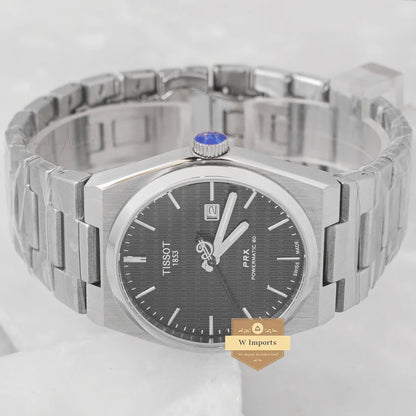 Tissot PRX Powermatic 80 Silver Stainless Steel Black Dial Automatic Watch for Men’s – T137.407.11.051.00